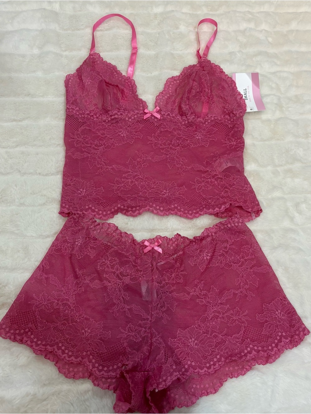 Lace Cami & Short Sleep Set - Rose Pink